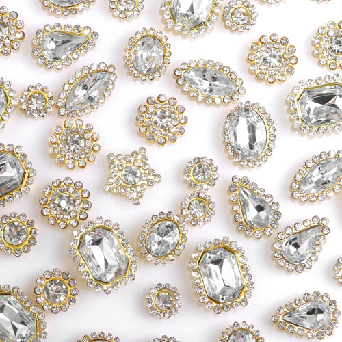 PATIKIL Naai op strass kristallen, 100 stuks gemengde vormen PATIKIL Naai op strass kristallen, 100 stuks gemengde vormen