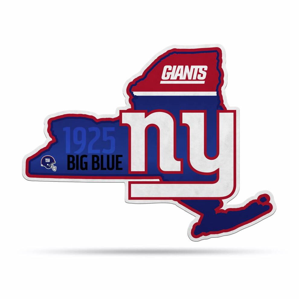 Fanion DéCoupé En Forme D'ÉTat Des Giants De New York De La Nfl Rico Industries - DéCoration Pour La Maison Et Le Salon - Feutre Doux Facile à Ac-image