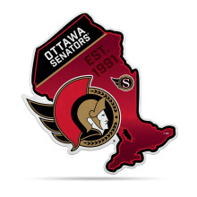 Rico Industries NHL Ottawa Senators State Shape Shape Cut Pennant - Decoratie voor thuis en woonkamer - Zacht vilt, eenvoudig op te hangen 18x0,10x18