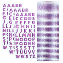 3 vellen glitteralfabetstickers en 1 vel strassstickers zelfklevende strassletterstickers voor decoratie, scrapbooking en doe-het-zelf-knutselen (paa