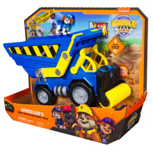 Rubble & Crew , Bark Yard Deluxe Dump Truck Construction Vehicle with Lights, Sounds & Wheeler Action Figure, Kids Toys