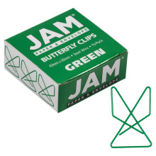 JAM PAPER Kleurrijke Vlinderclips - Groene Papierklemmen - 15/Verpakking