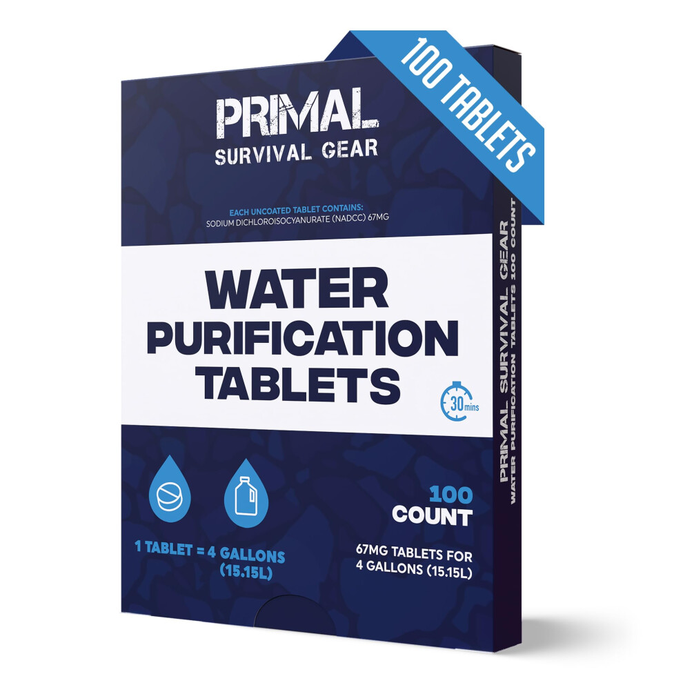 Water Purifier Tablets -Water Purification Tablets for Emergency Water - Hiking  Camping  Survival  Emergency - Drinking Water Filtration System Survi-image-OPC-PGSM6KX-NEW