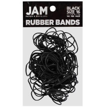 JAM PAPER Duurzame Rubber Bands - Maat 16 - Zwarte Veelzijdige Rubberbands - 100/Verpakking