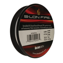 De Beadsmith S-Lon Fire - Gevlochten en gesmolten kralendraad - 4lb. Test .005 /.12mm Diameter 125 Yard Spoel Kristalheldere kleur - Supersterk rijgm