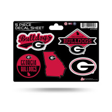 Rico Industries NCAA Georgia Bulldogs 5-delig gestanst stickervel