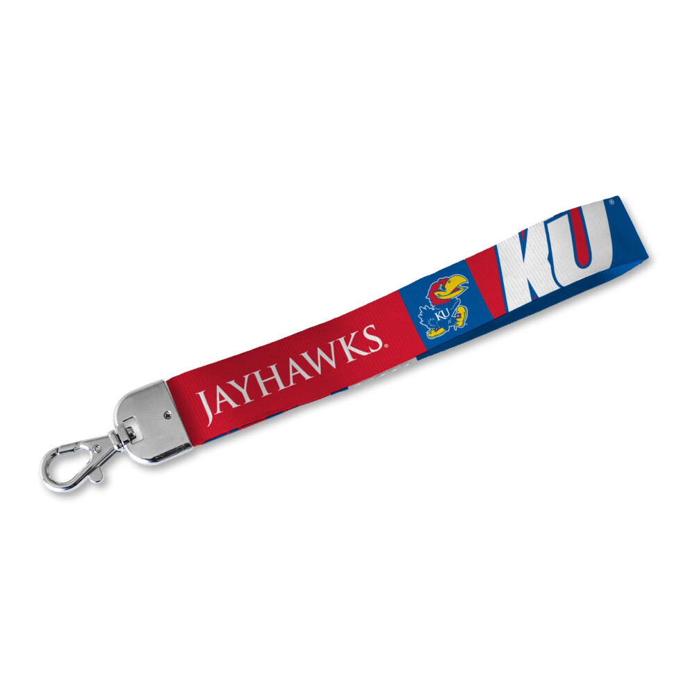 Porte-CléS Avec Dragonne Pour Poignet Des Kansas Jayhawks De La Ncaa De Rico Industries, Joli Porte-CléS Pour Femmes Et Hommes, Pour CléS De Voit-image