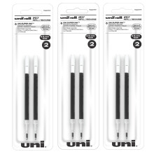 Uniball Signo 207 Gel Pen Refills 0.7mm Medium Point Black Ink 6 Refills