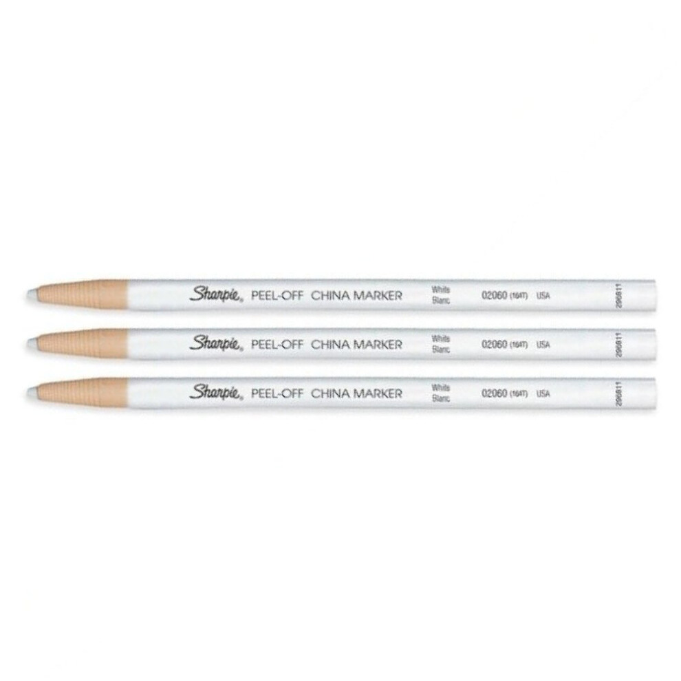 Peel-Off China Marker 164T White  3 Markers Per Order (02060)