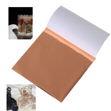 DECONICER 100Sheets Bladguld Ark.Ren kobber Bladplader Guldfolieark Multifunktion til kunstmaleri Dekoration M?bler H?ndv?rk Billeder Rammer S?m.