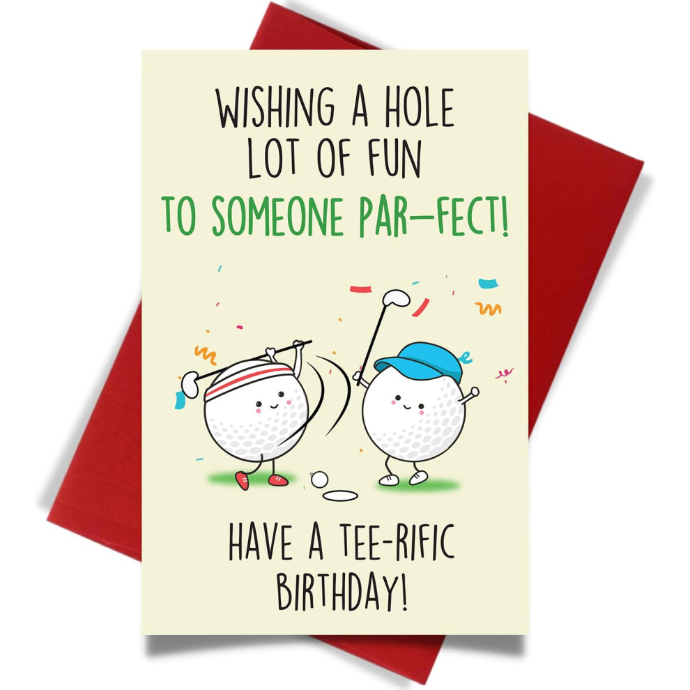 Cheerin Funny Golf Birthday Card - Hilarious Birthday Card for Golf Lovers - Humorous Gift Cards for Him and Her - Funny Birthday Card Wishes for Frie