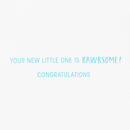 Κάρτα Baby Shower με Δεινόσαυρο Πάπυρο για Αγόρι (RAWRSOME) 2
