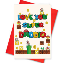 Wlwlgluck Funny Fathers Day Card med konvolut Super Daddio Card til Dad Daddy Grandpa Humor Fathers Day lykønskningskort fra søn Happy Fathers Da