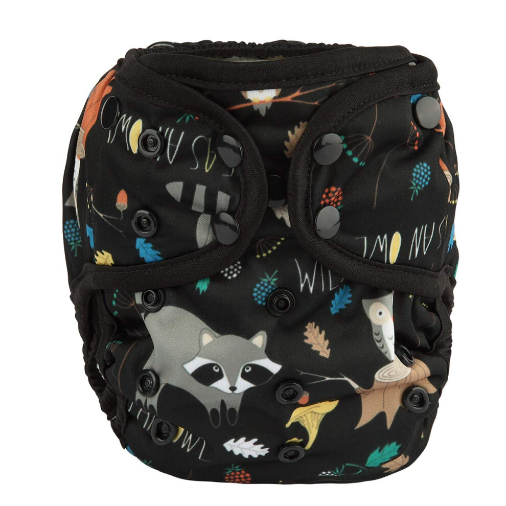 Sigzagor Baby Diaper Cover Nappy One Size 8Lbs To 36Lbs (Racoon Owl)