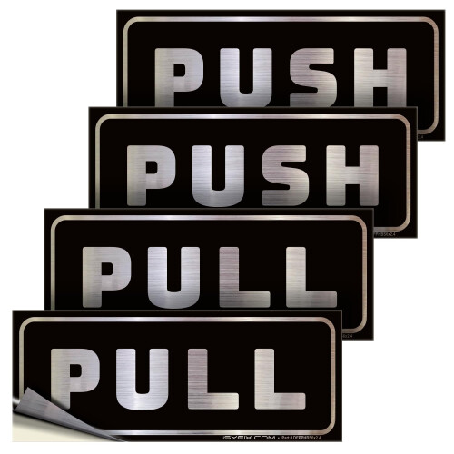iSYFIX Adesivos de Sinalização Push Pull - 2 peças 6x2.4 polegadas - Vinil Autoadesivo