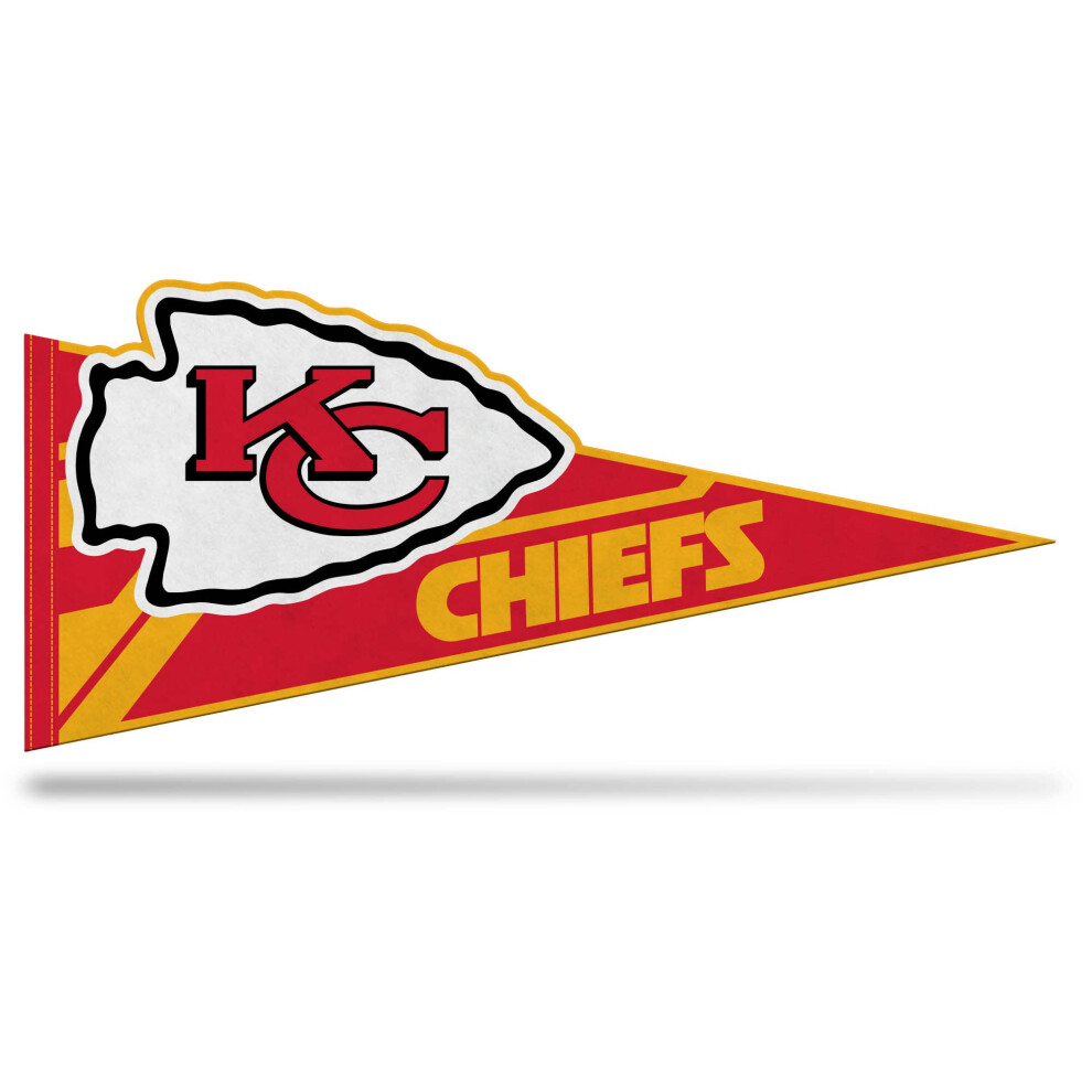 Fanion en feutre doux des Chiefs de Kansas City de la NFL de Rico Industries - Facile à accrocher - Décoration d'intérieur (salle de jeux, cavern