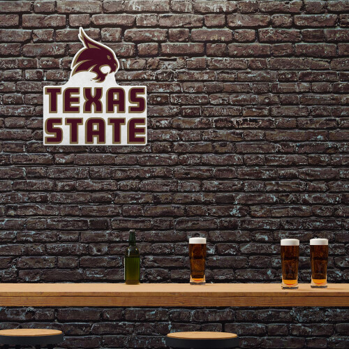 Bandeira Recortada Texas State Bobcats - Decoração para Casa e Sala - Feltro Macio 1