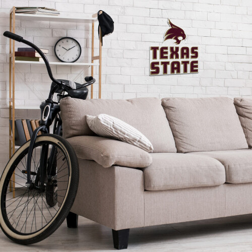 Bandeira Recortada Texas State Bobcats - Decoração para Casa e Sala - Feltro Macio 2