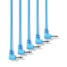 ExcelValley - 5-pack - Rechthoekige mono modulaire patchkabels - 3,5 mm 1/8"""" Eurorack Synthesizer [Blauw | 15 cm - 5,91""""]