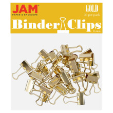 JAM PAPER Kleurrijke Binderclips - Extra Klein - 3/5 Inch (15 mm) - Gouden Binderclips - 30/Verpakking