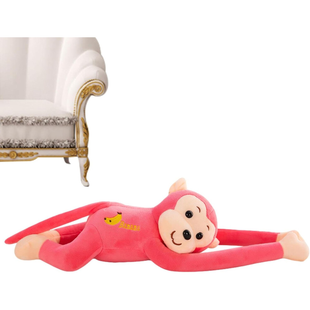 (Hot Pink) Long Arm Stuffed Monkey - 17.72in Window Monkey Pendant,Window Monkey Pendant, Soft Stuffed Monkey Doll Toy for Kids and Adults, Christmas Birthday