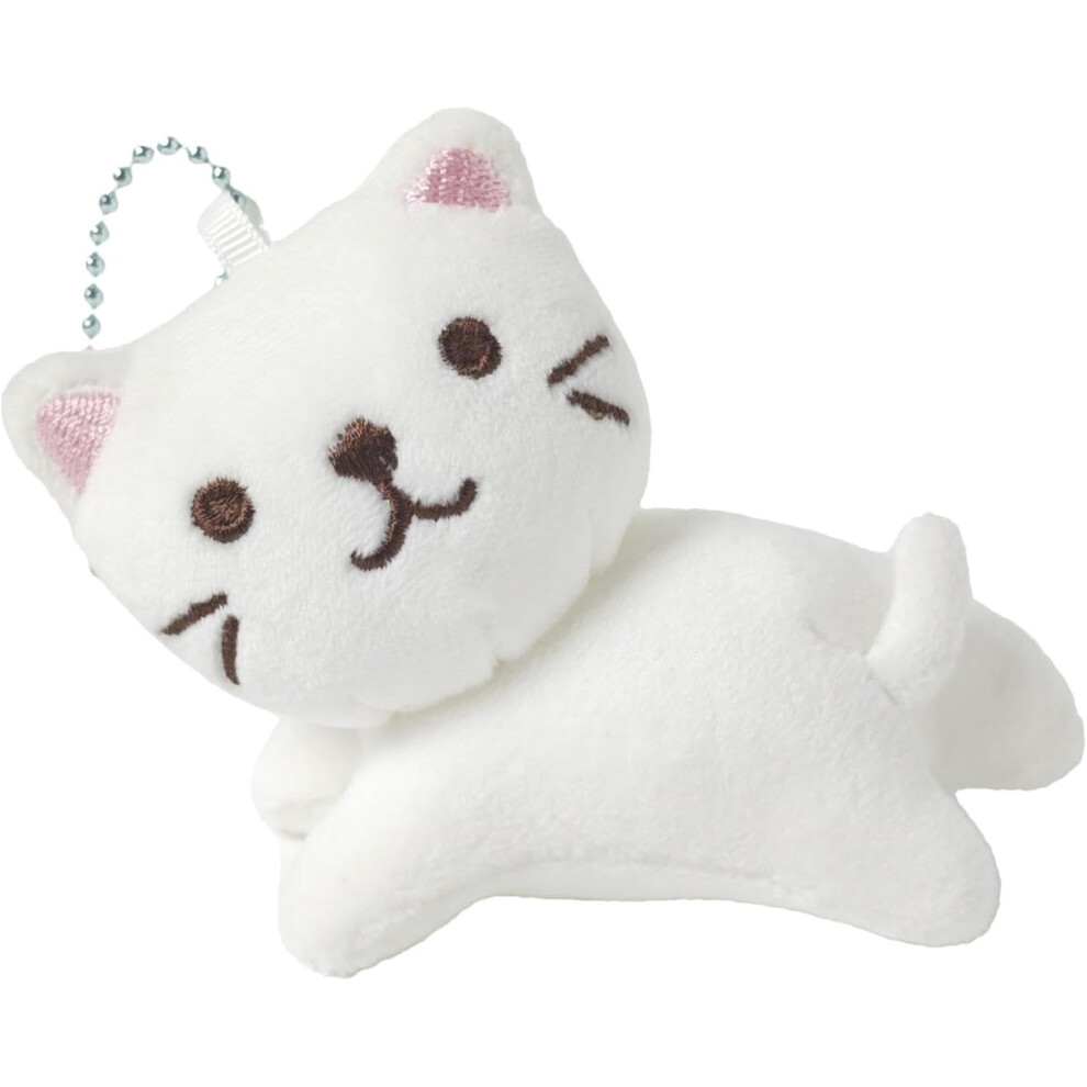 (White) Cat Plush Keychain, Soft Plush Cartoon Stuffed Animals Doll, Cartoon Anime Plush, Cat Decorative Key Chain For Backpack White