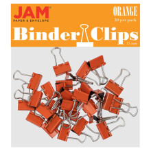 JAM PAPER Kleurrijke Binderclips - Extra Klein - 3/5 Inch (15 mm) - Oranje - 30/Verpakking