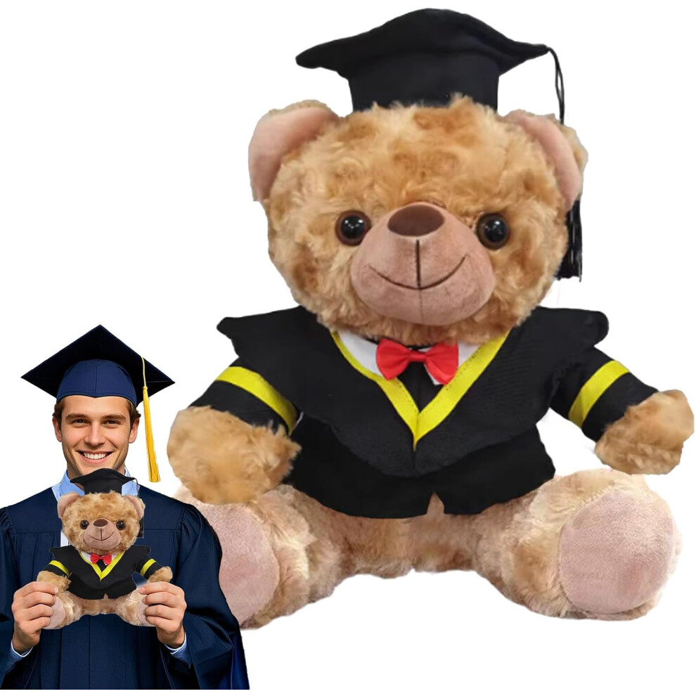 Graduation Bear Plush | Class Of 2025 Grad Stuffed Animal - Cute Plush Bear With String For High School College Graduates, Graduation Decoration Light