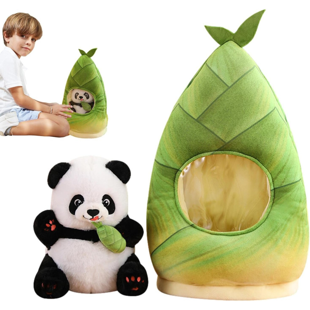 (Panda With Bamboo Shoots) Soft Animal Toys,Multipurpose Cartoon Plush Toy - Cute Children Backpack, Portable Table Decoration for Living Rooms, Home,