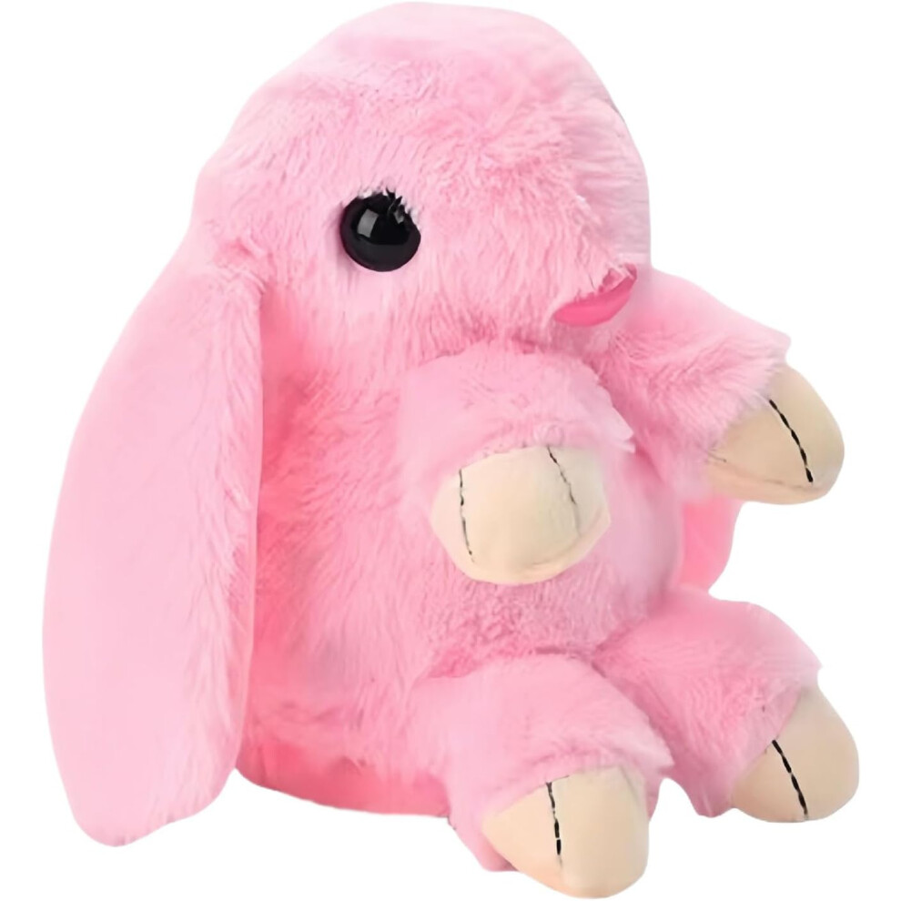 () Stuffed Bunny Rabbit - Up Interactive Electronic Rabbit | Educational Speaking Plush Stuffed Bunny Toy With Singing Dancing, For Toddler Pink/Light