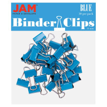 JAM PAPER Kleurrijke Binderclips - Extra Klein - 3/5 Inch (15 mm) - Blauwe Binderclips - 30/Verpakking