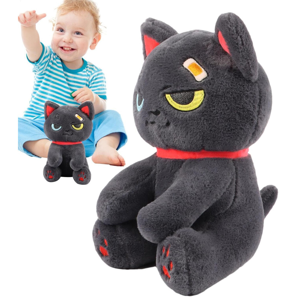 (Gray) Cat Stuffed Toy,Pirate Cat Throw Pillow - Playful Companion, Soft Gothic Doll, Animal Tabletop Ornament For Bed, Sofa, Car, Living Room