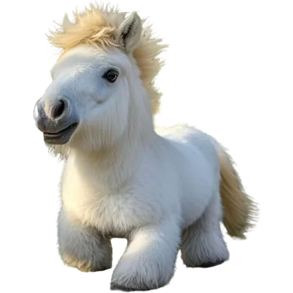 (White) Horse Robot - Cute Plush Electric Interactive Simulation Smart Horse - Realistic Electronic Plush Companion, Robotic Pet for Birthday, Boys Girls