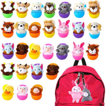Filled Easter Eggs | Easter Eggs Key Chain Set Plush Toys Stuffed Animal,Prefilled Classroom Prize Supplies, Soft Bright Play for Kids Toddler