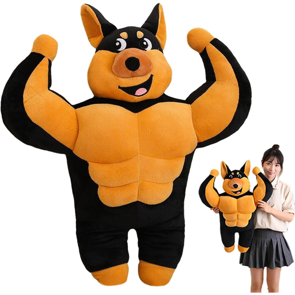 (B) Stuffed Dog Doll,Muscle Dog Funny Plush Toy - Portable Children Toys, Flexible Animal for Living Room, Couch, Sofa, Bedroom