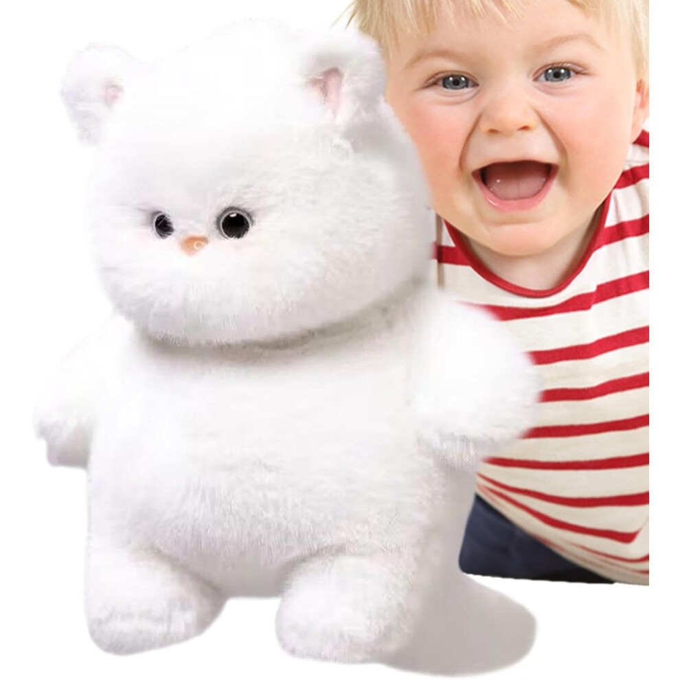 White Cat Stuffed Animal,Lovely Stuffed Rag Doll Cat | Realistic White Hugging Kitten Rag Doll For Boys, Girls, Women, Car Decor