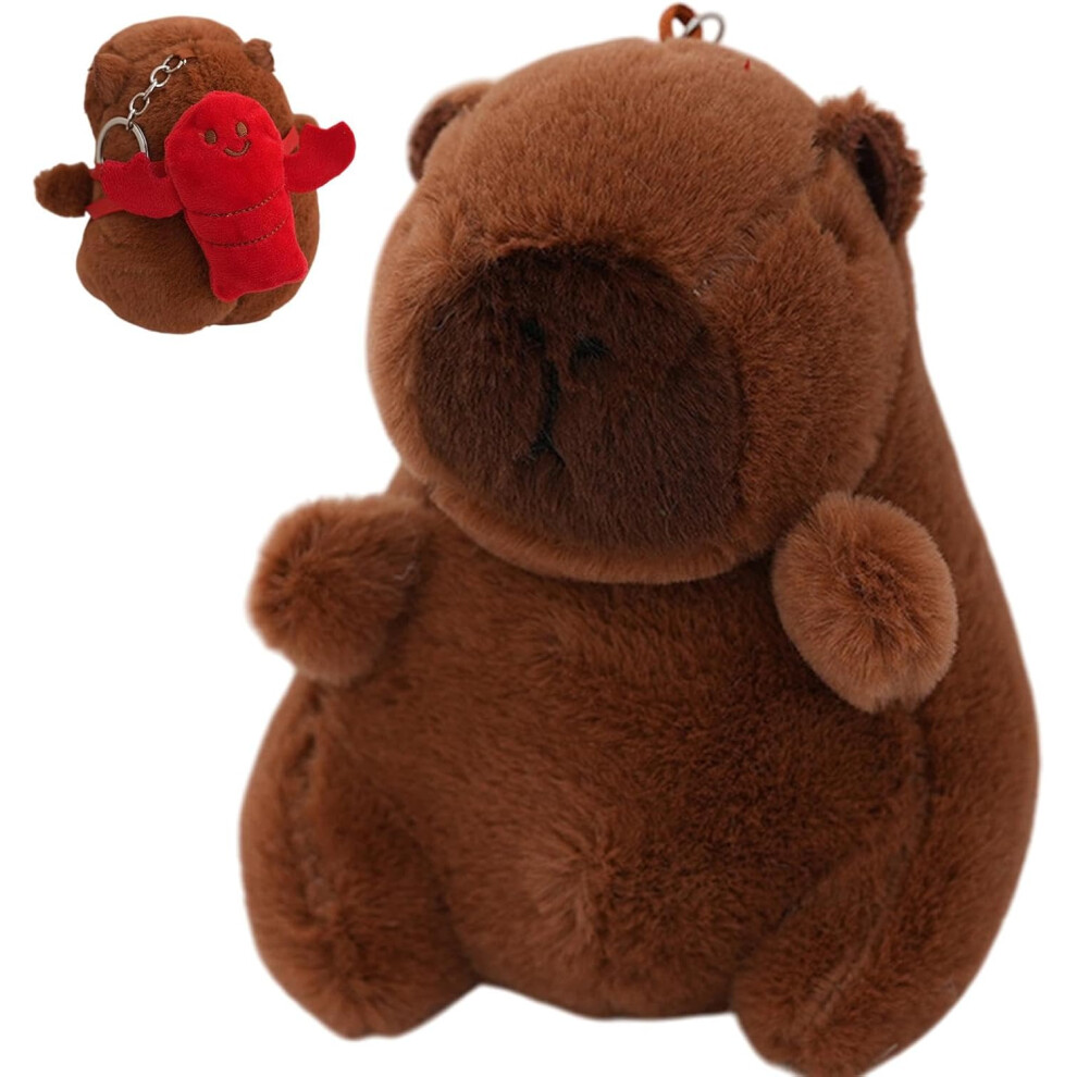 (Red) Capybara Plush Toys,Soft Plushie Toys | Portable Plush Animal Keychain, Cute Keychain Plush Ornament For Handbag, Purse, Car Keys, Backpack Red