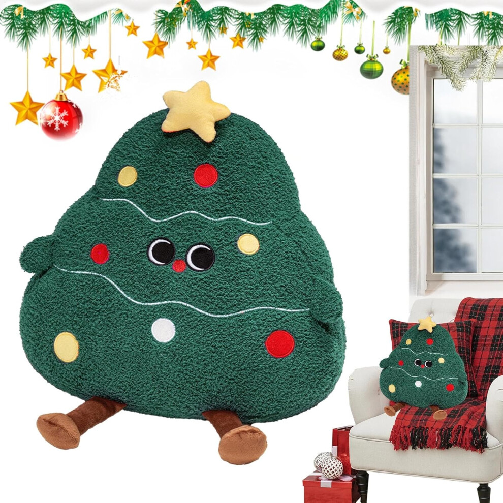 (Christmas Tree) Christmas Pillows - Plush Decorative Christmas Dolls | Christmas Themed Throw Pillow, Soft Christmas Decoration Doll for Home, Living