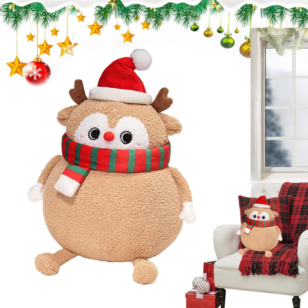 (Elk) Christmas Pillows - Plush Decorative Christmas Dolls | Christmas Themed Throw Pillow, Soft Christmas Decoration Doll for Home, Living Room, Hall