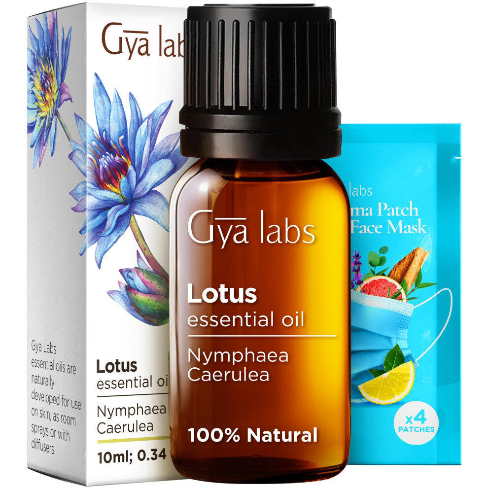 Huile essentielle de lotus Gya Labs pour diffuseur - 0,34 fl oz - Huile de lotus 100 % pure et naturelle pour massage de la peau, fabrication de bougi