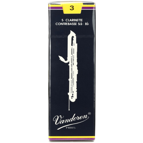 Vandoren CR153 Κλαρινέτο Κοντραμπάσου Παραδοσιακά Καλάμια Ισχύος 3; Κουτί των 5