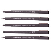 STAEDTLER 0,3 mm Pigmentfoder Fineliner Sketching Ritning Utarbetande pennpaket med 5