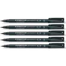 Permanentn popisovace STAEDTLER Lumocolor Black Superfine, balenie 5 kusov, vodeodoln , odoln voci rozmazaniu, r chloschn ce, CD/DVD, OHP