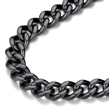 FindChic Zwarte Ketting voor Heren Cubaanse Curb Chain Ketting Dikke 9MM Schakelkettingen 22'' Dikke Rapper Ketting Punk Ketting Sieraden