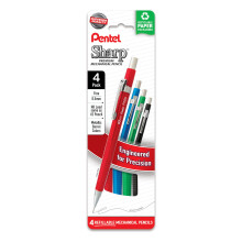 Mechanick    ceruzka Pentel Sharp Metallic (0,5 mm) s tenk   mi linkami, r   zne farebn    valce, balenie 4 kusov (P205MPF4M)