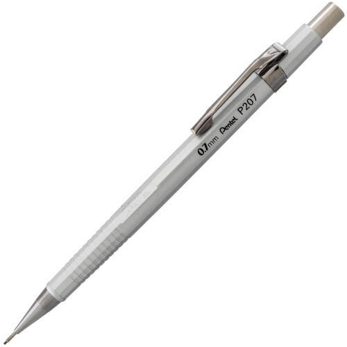 Pentel Pentel Sharp Metallic Mekanisk Penna (0,7 mm) Medium Line Assorted Colored Barrels Pack om 4 (P207MPF4M) 1