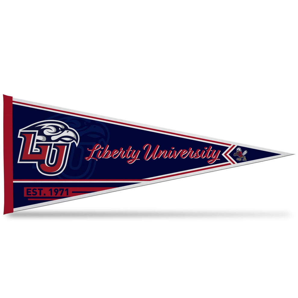 Rico Industries Ncaa Liberty Flames Classic - Pennant In Feltro Morbido, 30,5 X 76,2 Cm, Ez To Hang - Decorazione Per La Casa (Sala Giochi, Caverna Dell'uomo, Camera Da Letto)-image