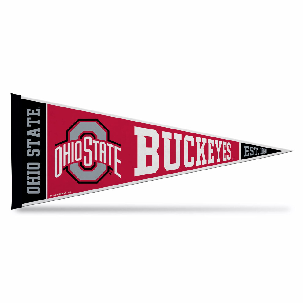 Rico Industries Ncaa Ohio State Buckeyes Ekskluzywny Proporzec Filcowy Na Sciane 12"" X 30"" - Idealny Do Domu/Sypialni/Dekoracji Meskiej Jaskini-image