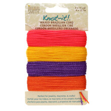 De Beadsmith Knot It gewaxt polyester koord - Zomer zonsondergang - 1 mm diameter - 4 koorden van 15 meter elk - Maak sieraden Macrame Vriendschapsar
