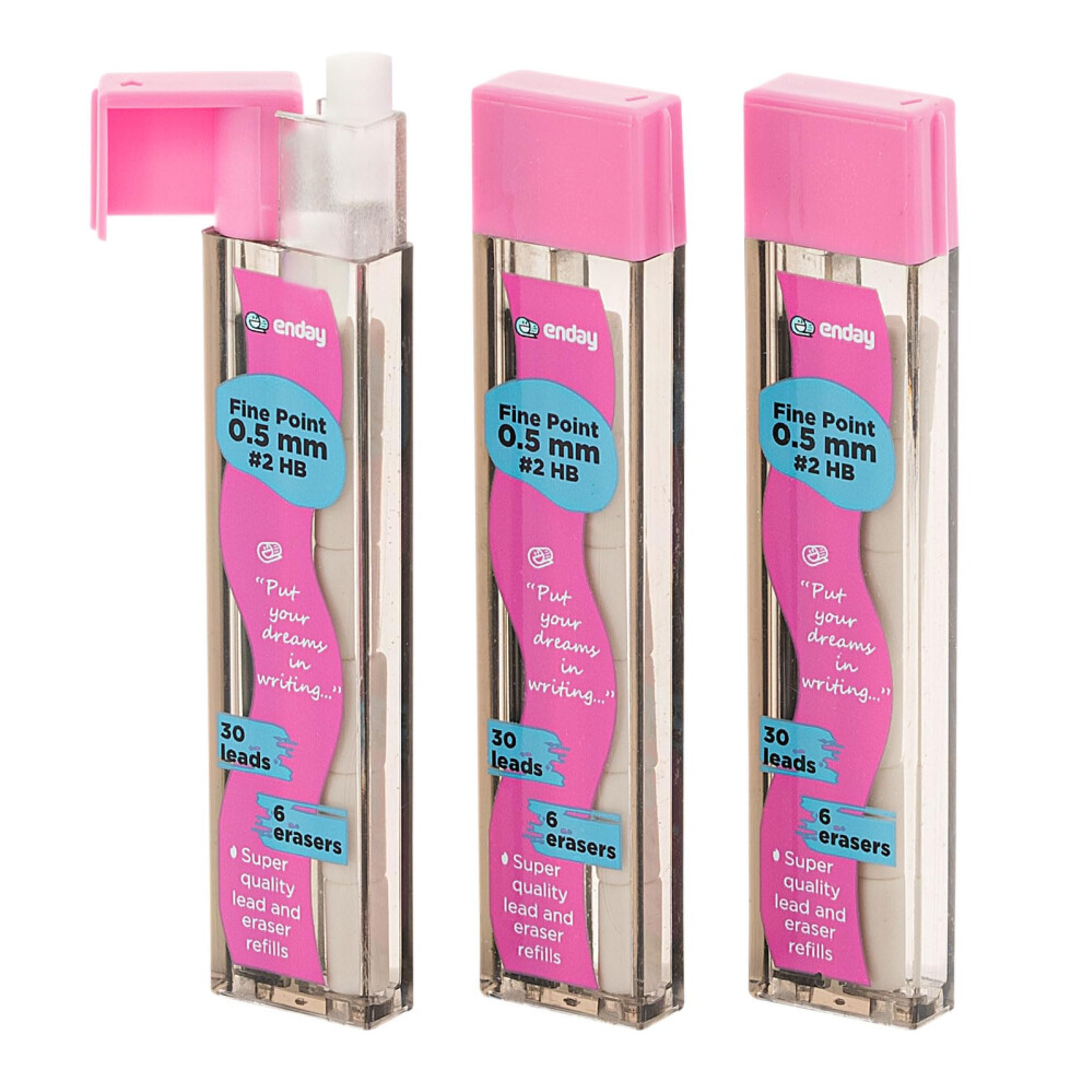 Enday Mechanical 0,5 Tukov Nplne A Gumy Cern Hb #2 Olova 0,5 Nhradn Nplne Bl Guma Pro Tuky Balen 3 Kusu (30 Kusu Olova A 6 Gum Na Tubu)-image